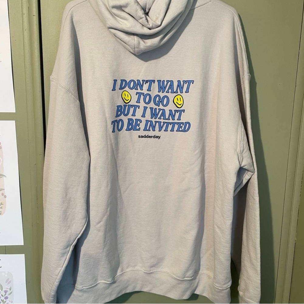 Sadderday by Champion Graphic Hoodie Sz 2XL - Picture 1 of 5